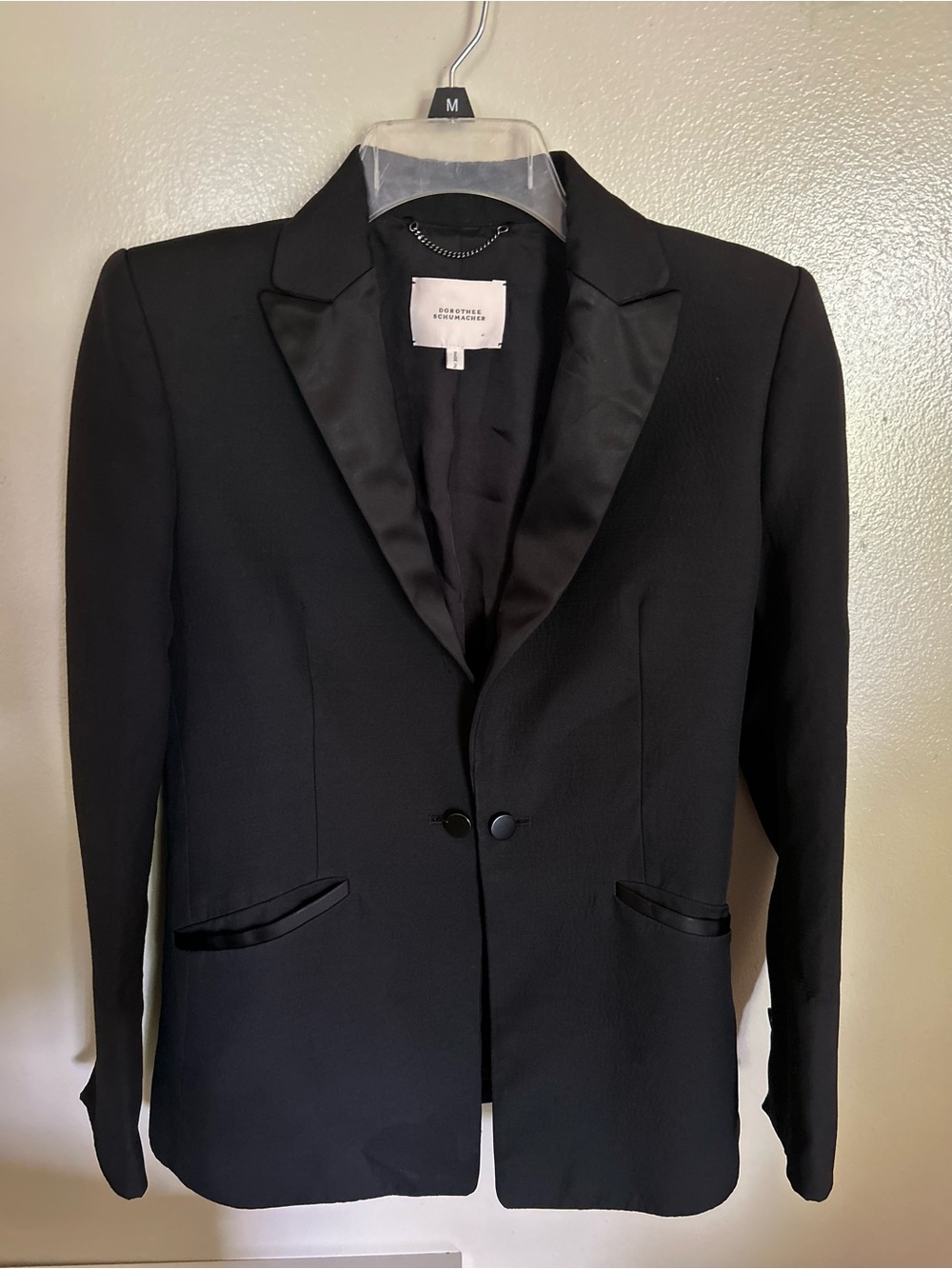 Dorothee Schumacher Black Wool One Button Blazer Jacket Size 1